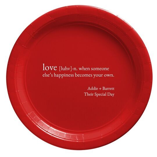 Definition of Love Paper Plates